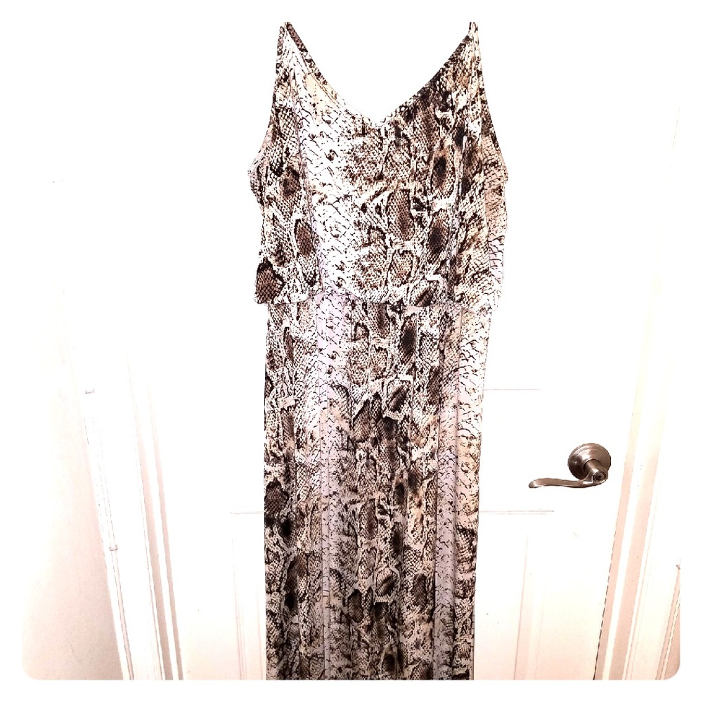 Reptile print maxi dress